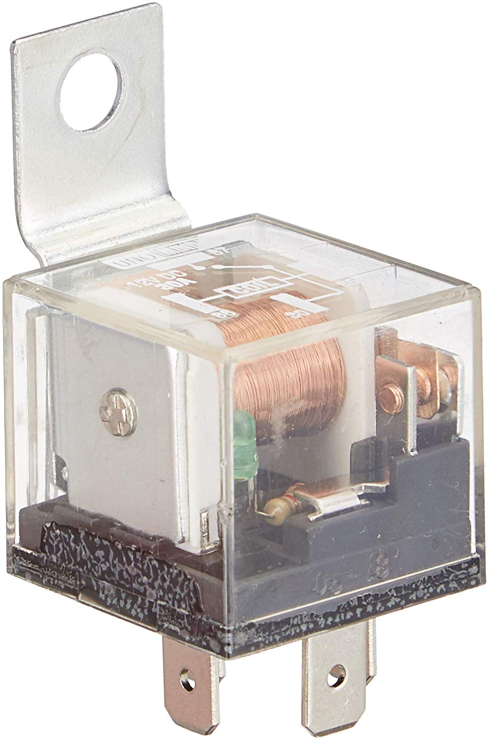 Uno Minda 850024T HORN RELAY - 12V/ 20A - 4 PIN - TRANSPARENT, WATERPROOF WITH LED For-UNIVERSAL 